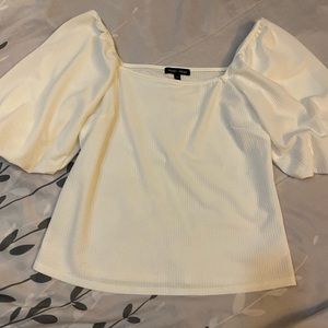 White Puff-Sleeve Top